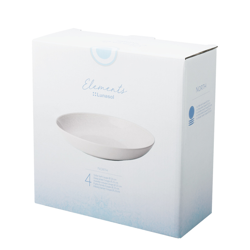 Assiette creuse, ronde, Coupe, 23 cm, set de 4 pièces, Elements North
