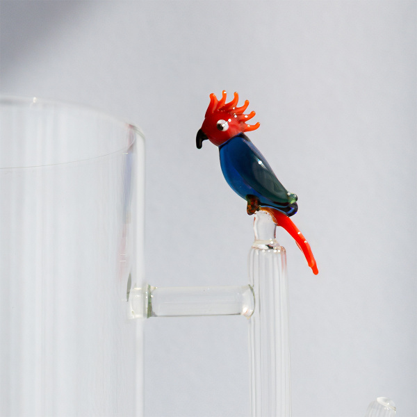 Carafe avec cacatoès rouge-bleu | Ichendorf
