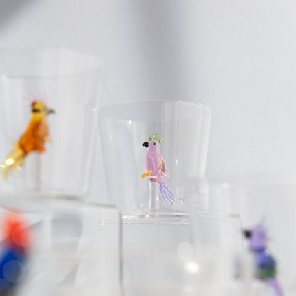 Verre avec cacatoès rose | Ichendorf