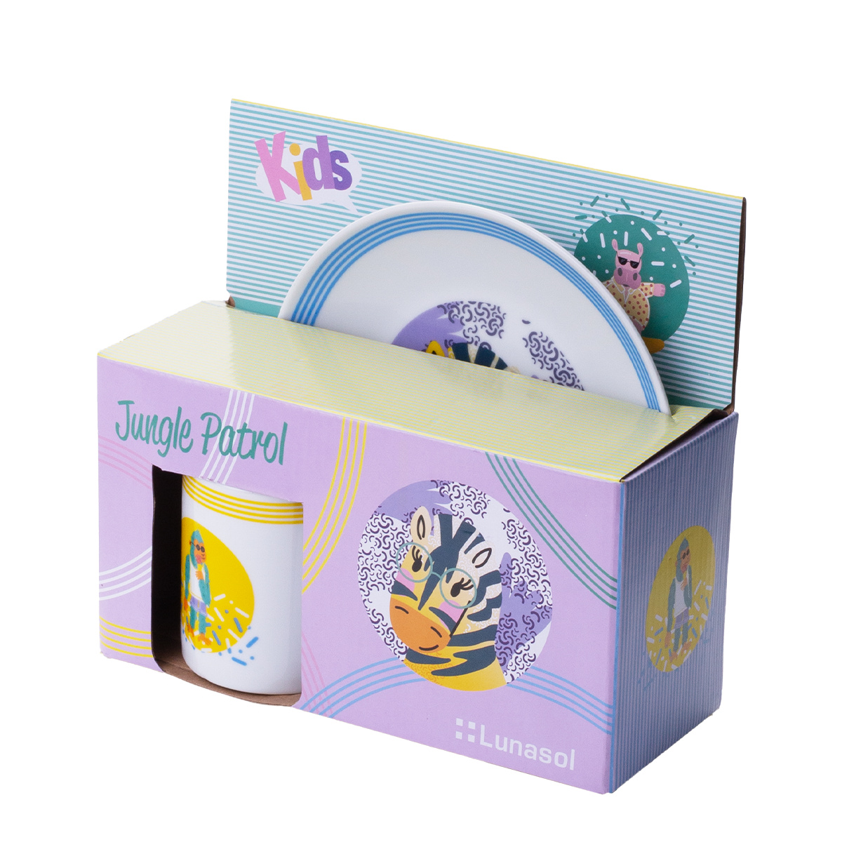 Set de vaisselle en porcelaine pour enfant 3 pièces — Jungle Patrol