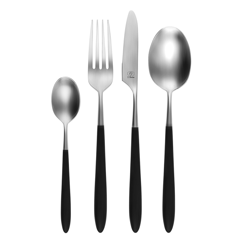 Set de couverts 16 pcs – GAYA Exeter manche gris-noir mat