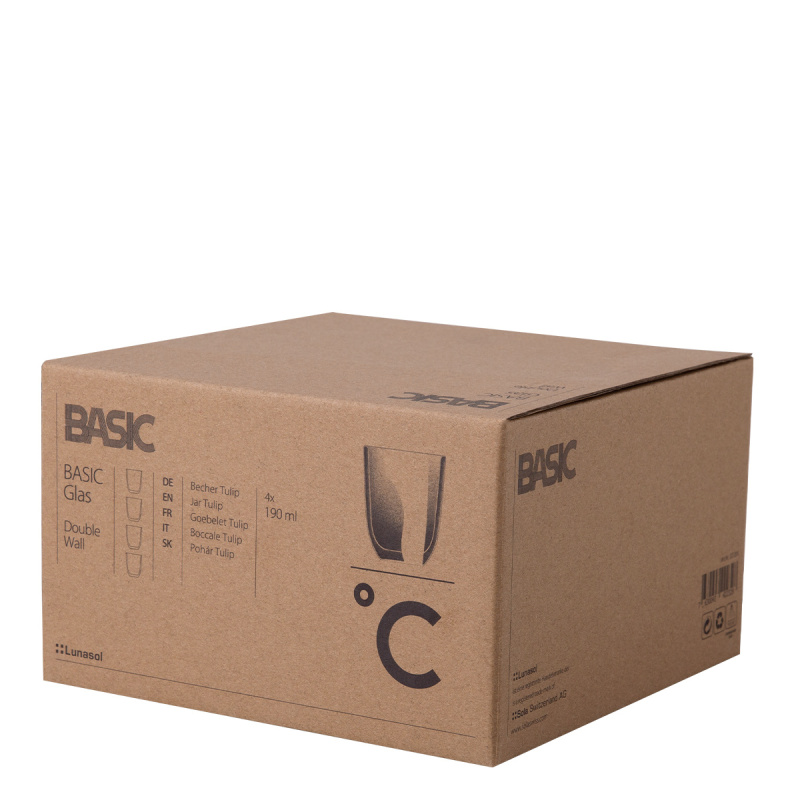 Verre BASIC Glas Double Wall 190 ml - lot de 4