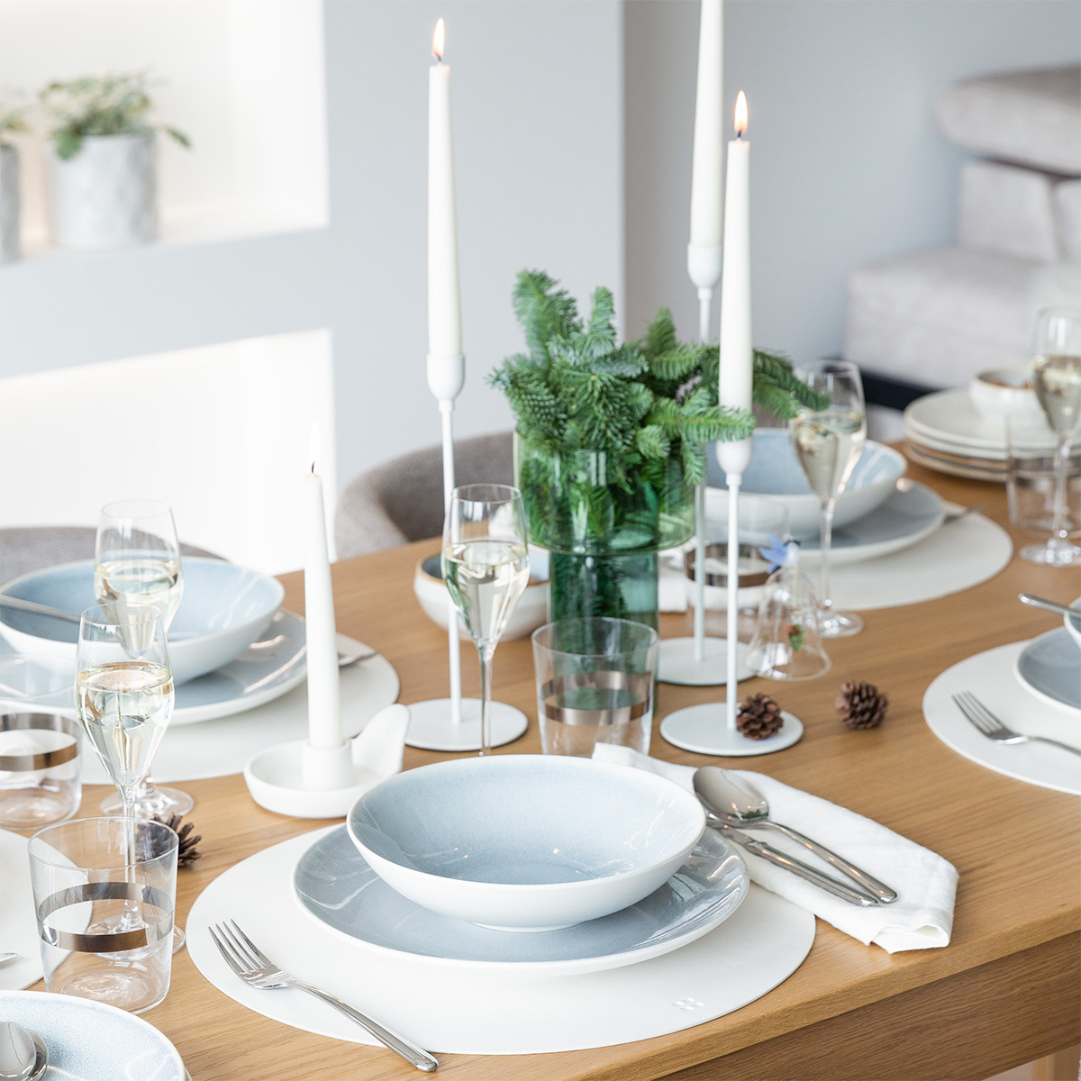 Assiette plate Coupe 280 mm - Gaya Atelier Glacial Ice