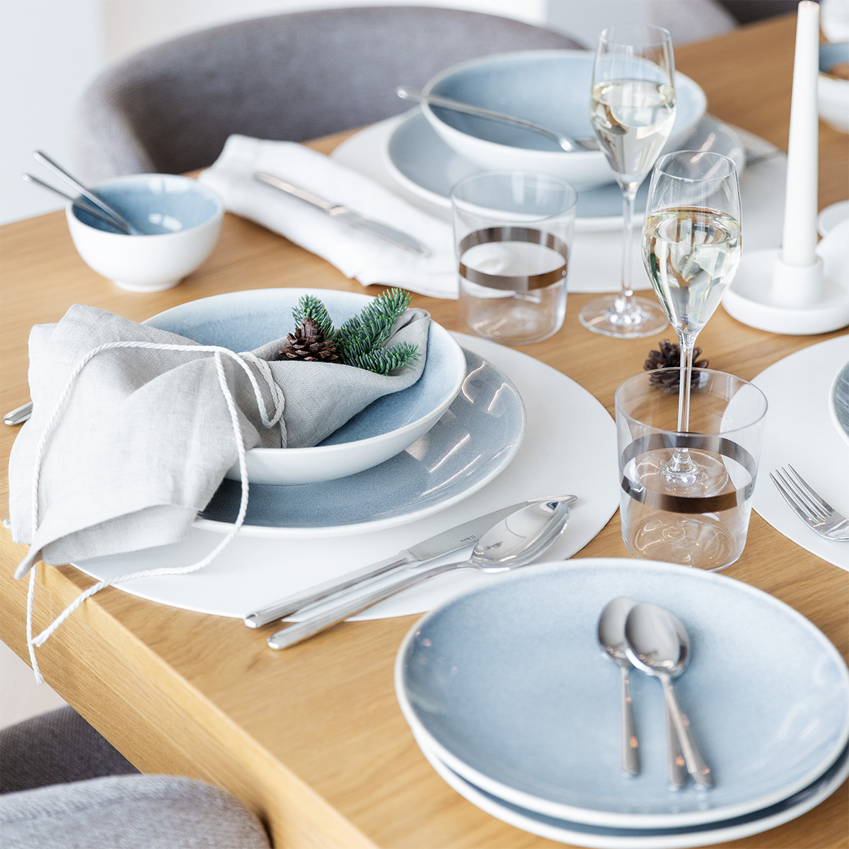 Service en porcelaine 20 pièces – Gaya Atelier Glacial Ice Lunasol