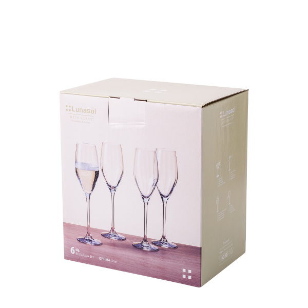 Flûtes à champagne 170 ml 6 pcs — Optima Line Glas Lunasol