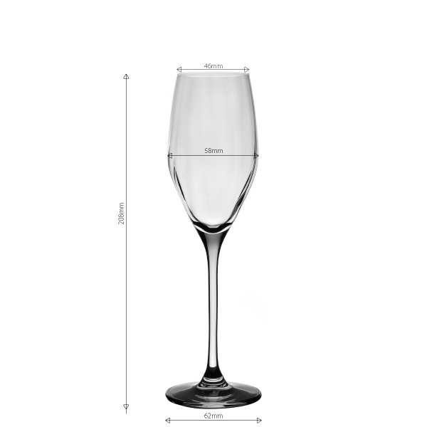 Flûtes à champagne 170 ml 6 pcs — Optima Line Glas Lunasol