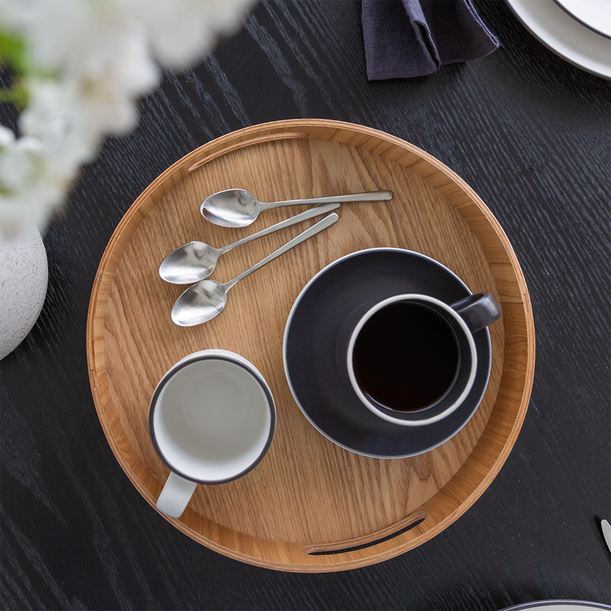 Soucoupe 16 cm — Elements Yin & Yang black