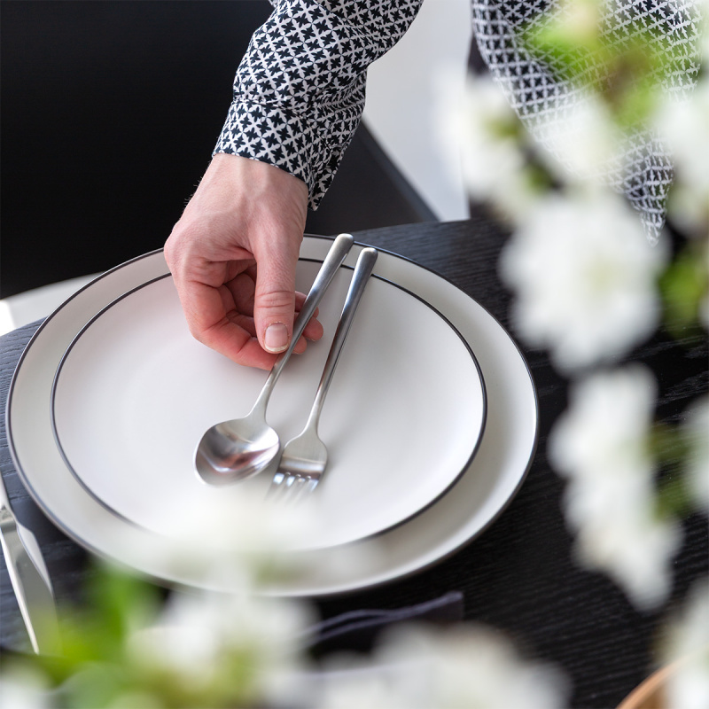 Assiette plate 27 cm — Elements Yin & Yang white