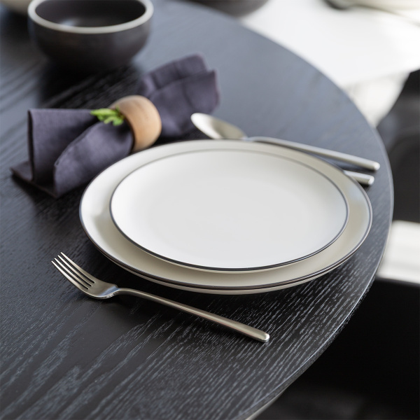 Assiette plate 27 cm — Elements Yin & Yang white