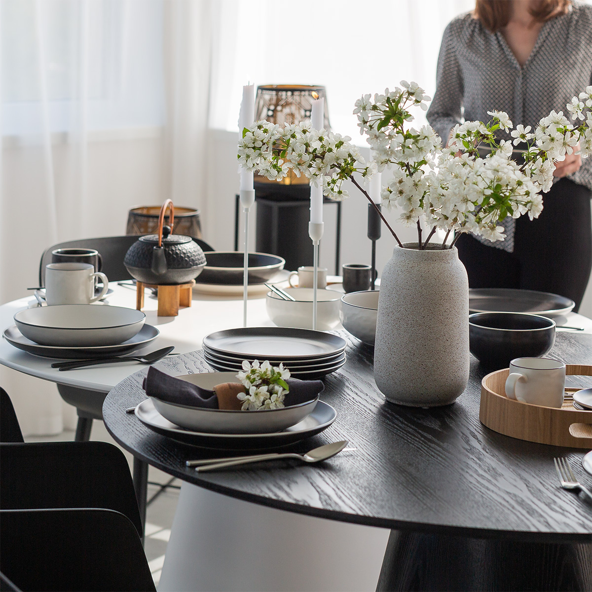 Set d’assiettes 12 pcs — Elements Yin & Yang white