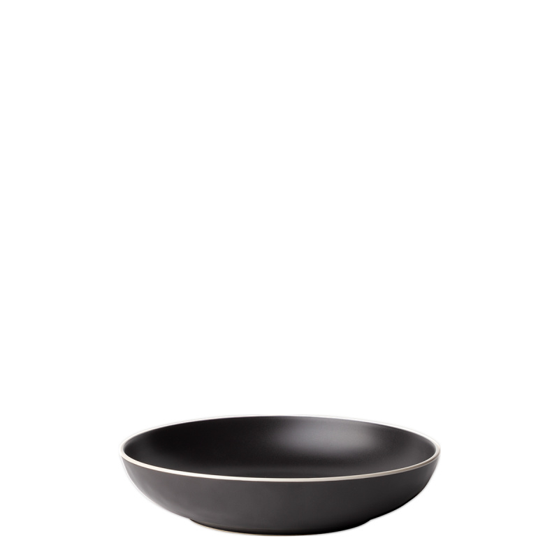 Assiette creuse 22,8 cm — Elements Yin & Yang black