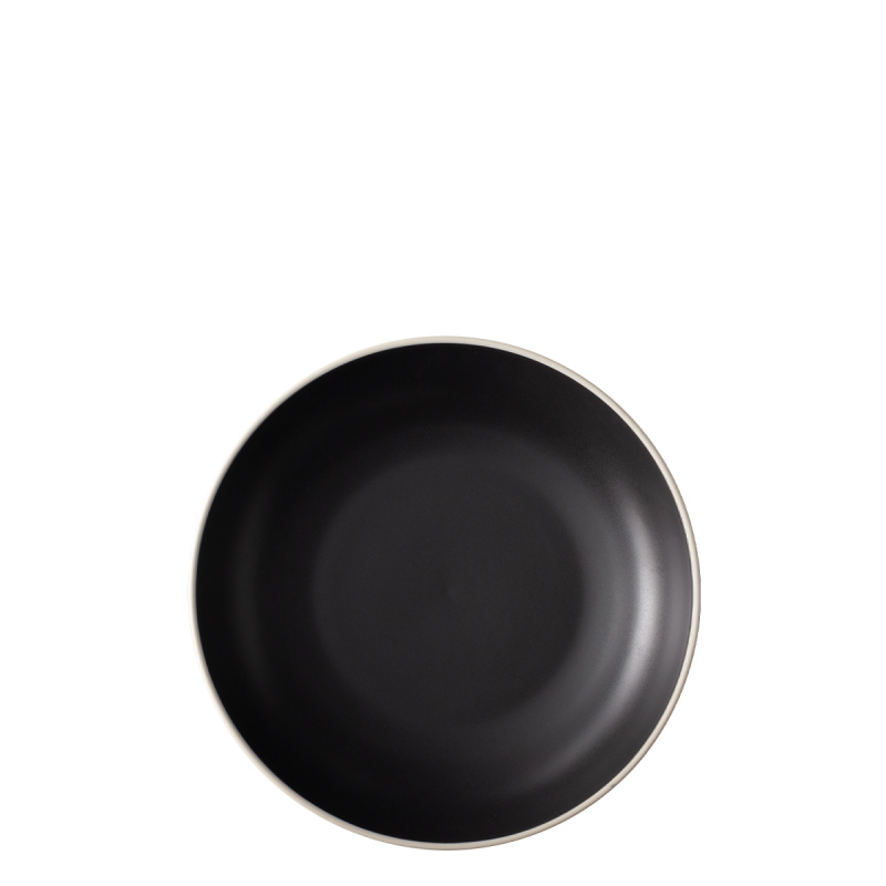Assiette creuse 22,8 cm — Elements Yin & Yang black