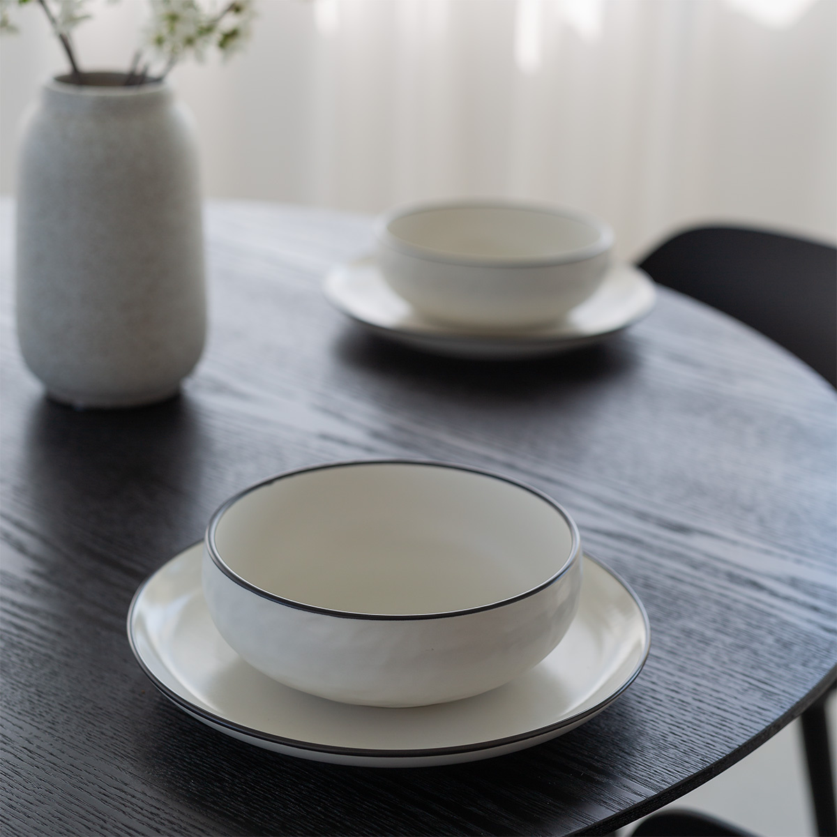 Assiette plate 27 cm — Elements Yin & Yang white