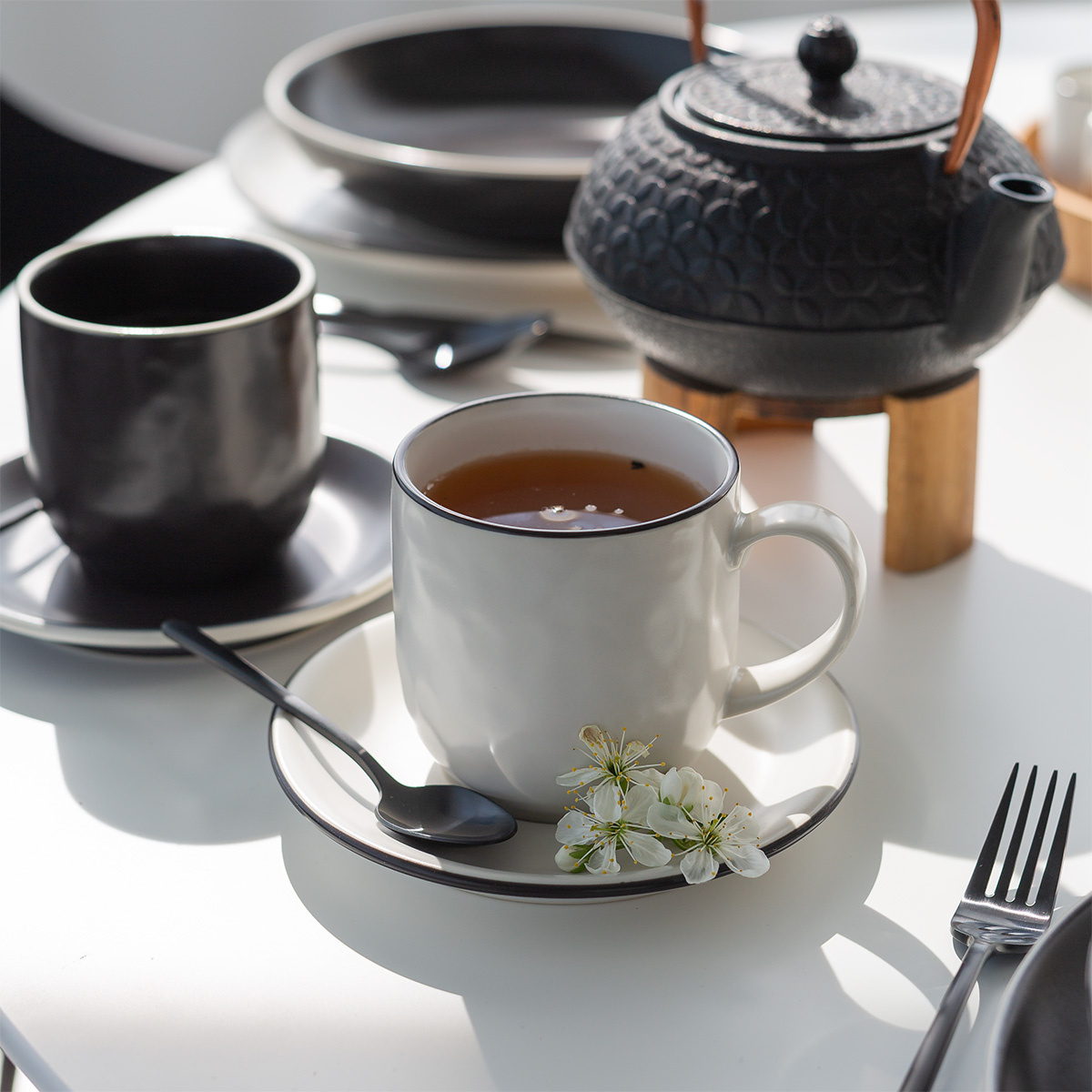 Sous-tasse 16 cm — Elements Yin & Yang white