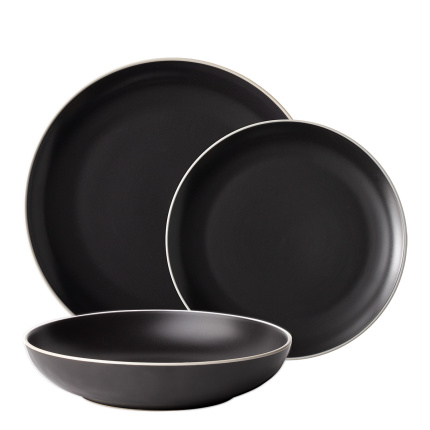 Service d'assiettes 18 pièces | Elements Yin & Yang black