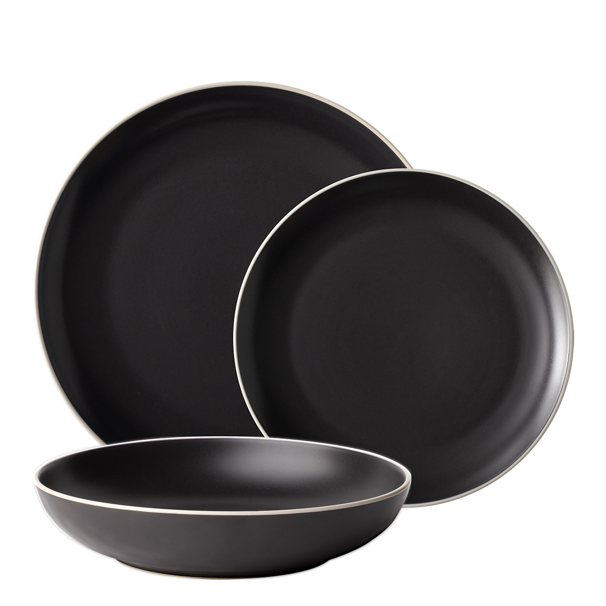 Service d'assiettes 18 pièces | Elements Yin & Yang black
