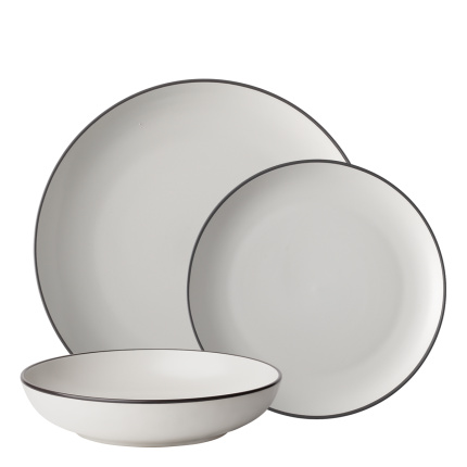 Service d'assiettes 18 pièces | Elements Yin & Yang white