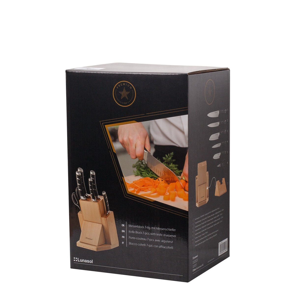 Bloc couteaux avec aiguiseur 7 pièces - Flow Kitchen