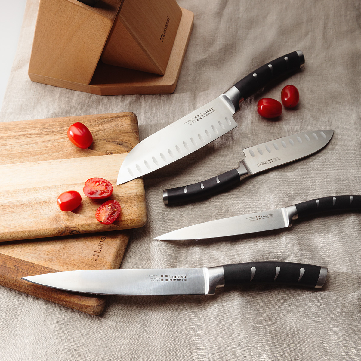 Bloc couteaux avec aiguiseur 7 pièces - Flow Kitchen