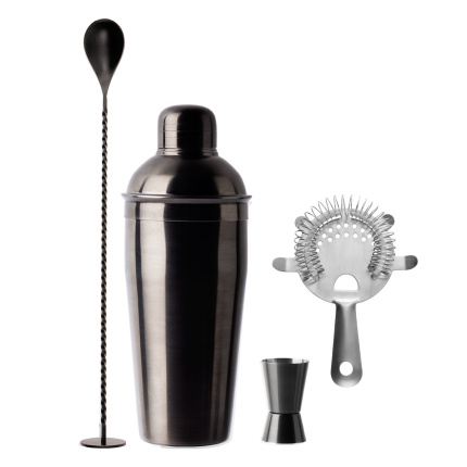 Set de barman 4 pièces PVD noir – Basic Bar