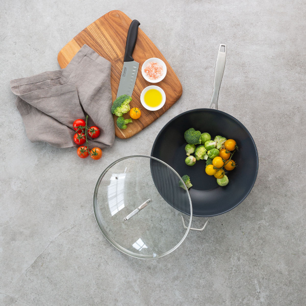 Wok avec couvercle en verre ø 30 cm | Sirius Terra
