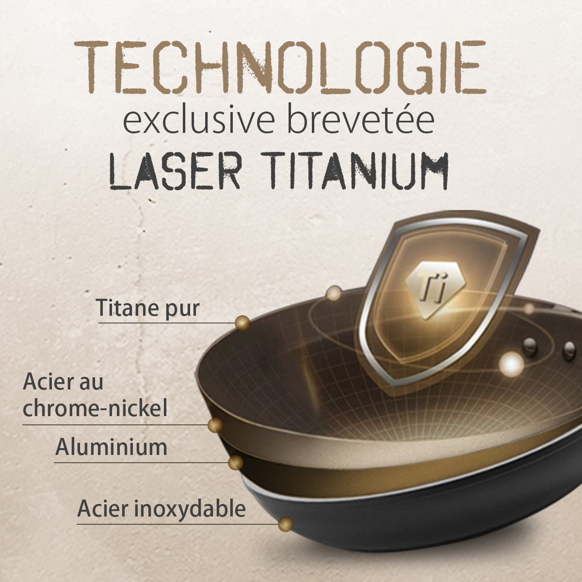 Poêle avec revêtement en titane Ø 24 cm - Saturn Terra Lunasol
