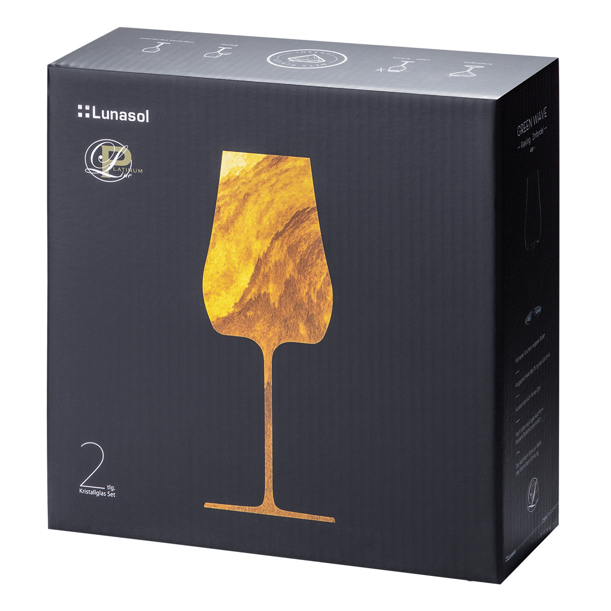 Verre universel 400 ml - Lot de 2 - Green Wave Glas Lunasol