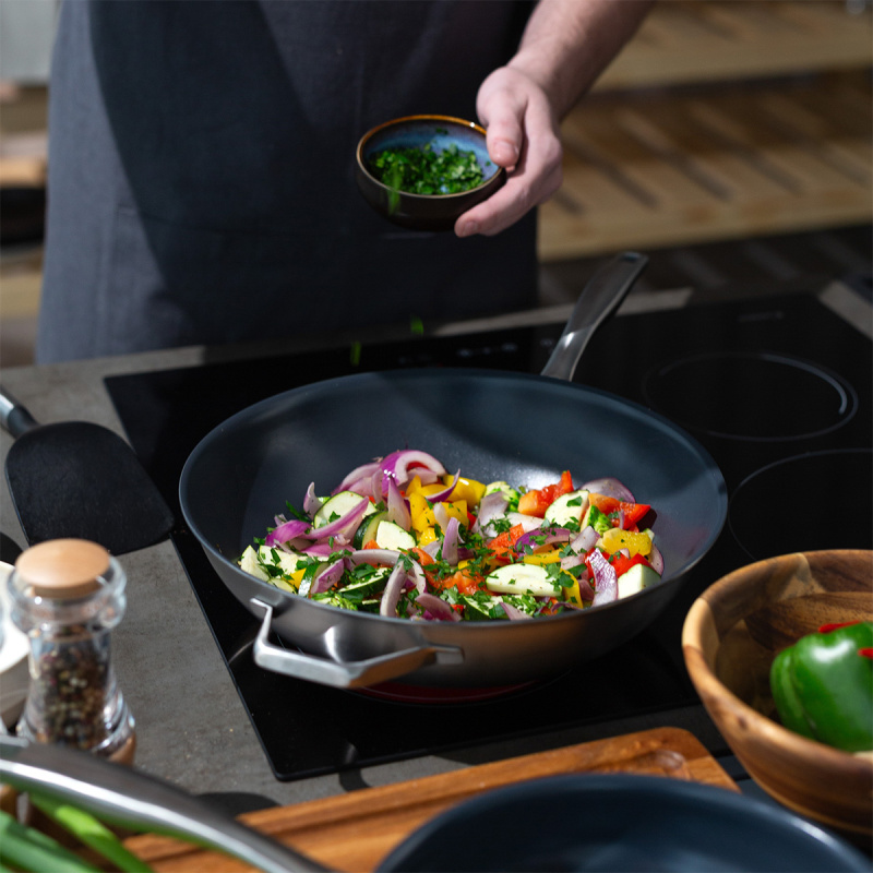 Wok avec couvercle en verre ø 30 cm | Sirius Terra