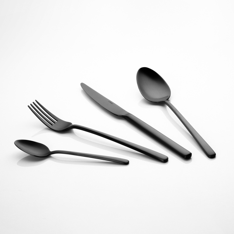 Set de couverts 24 pcs – Calgary PVD noir mat