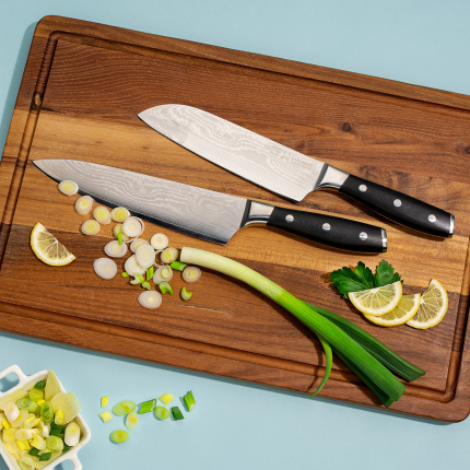 Couteau de cuisine en acier damassé 20 cm - Platinum