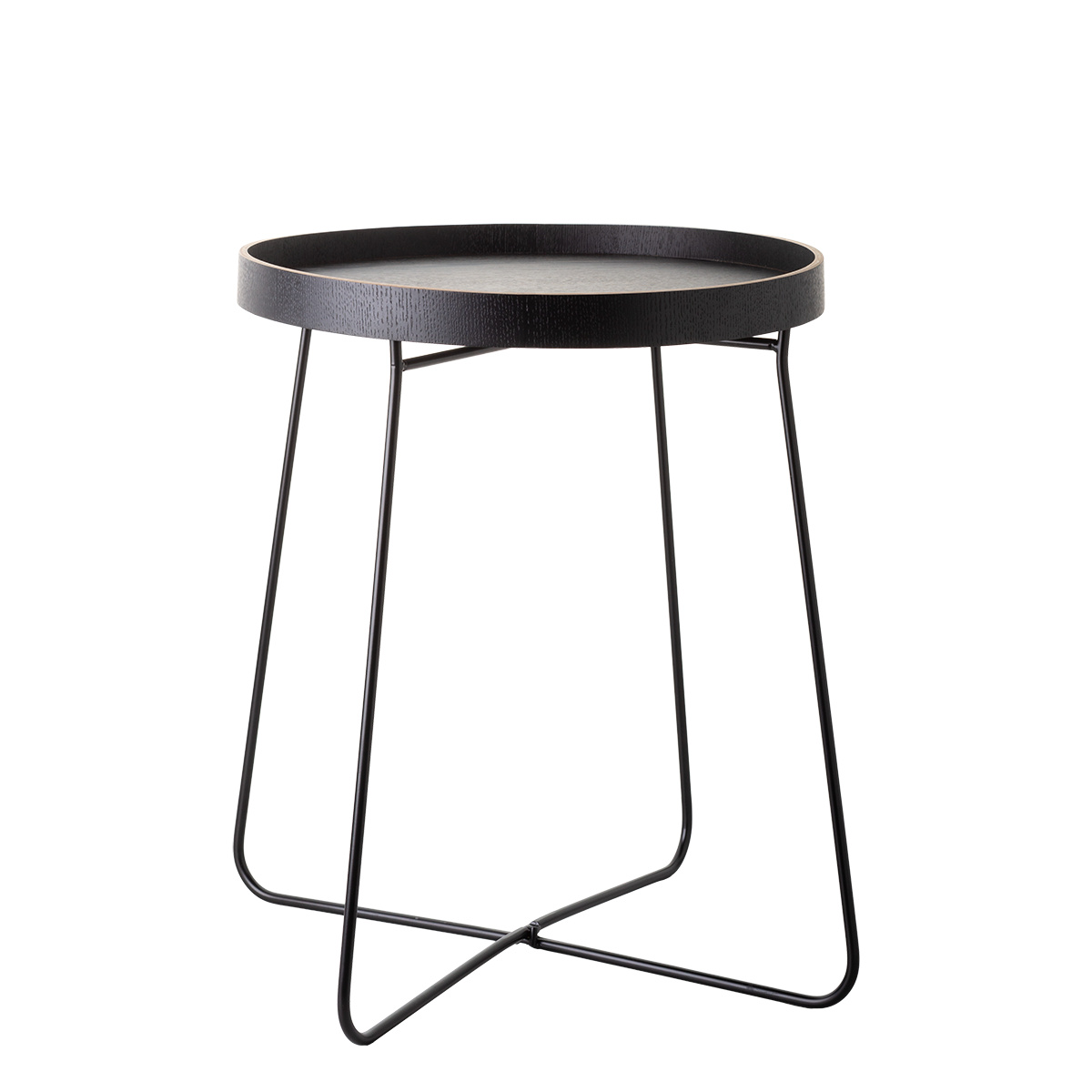 Support noir Ø 40 cm, H : 48 cm – Elements Wood