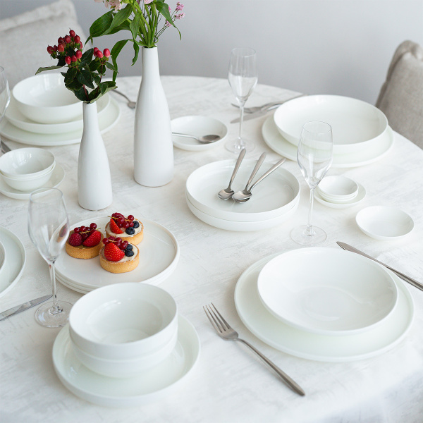 Ensemble de 18 assiettes – Premium Modern Platinum Line