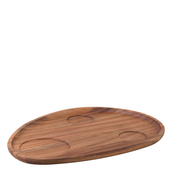 Plateau Triangle Acacia 35 x 25 cm avec encoches - FLOW Wooden