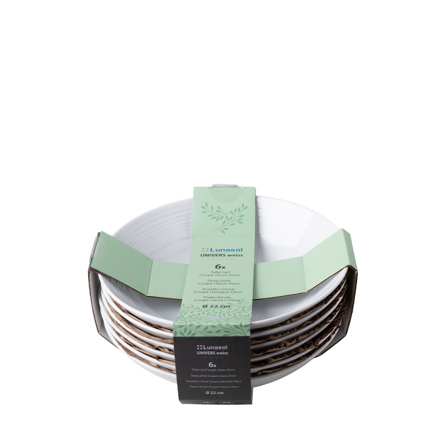 Assiette creuse Coupe classic Deco 22 cm lot de 6 pcs – UNIVERS blanc