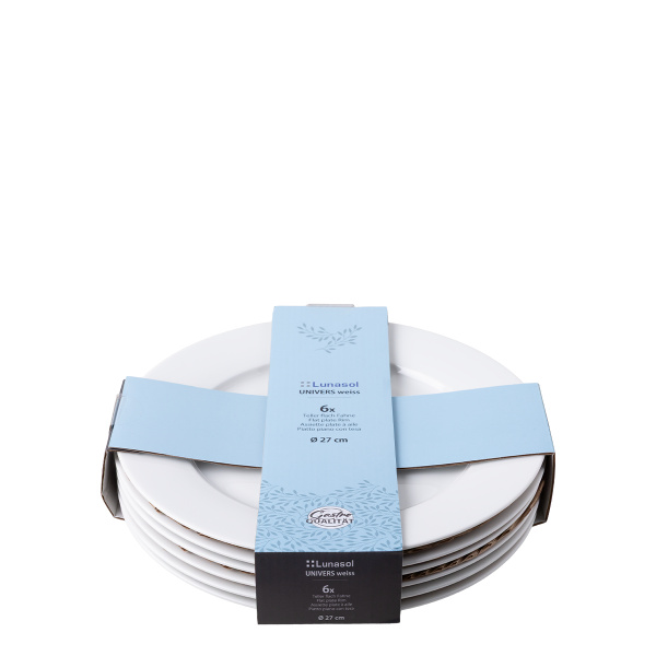 Assiette plate 27 cm set 6 pièces — Univers blanc