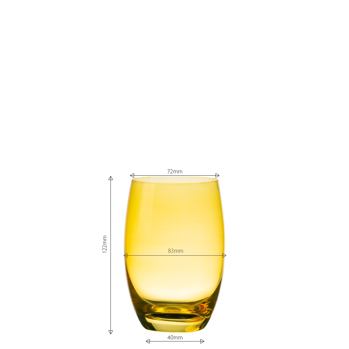 Verres Tumbler jaunes 460 ml 6 pcs - Optima Glas Lunasol