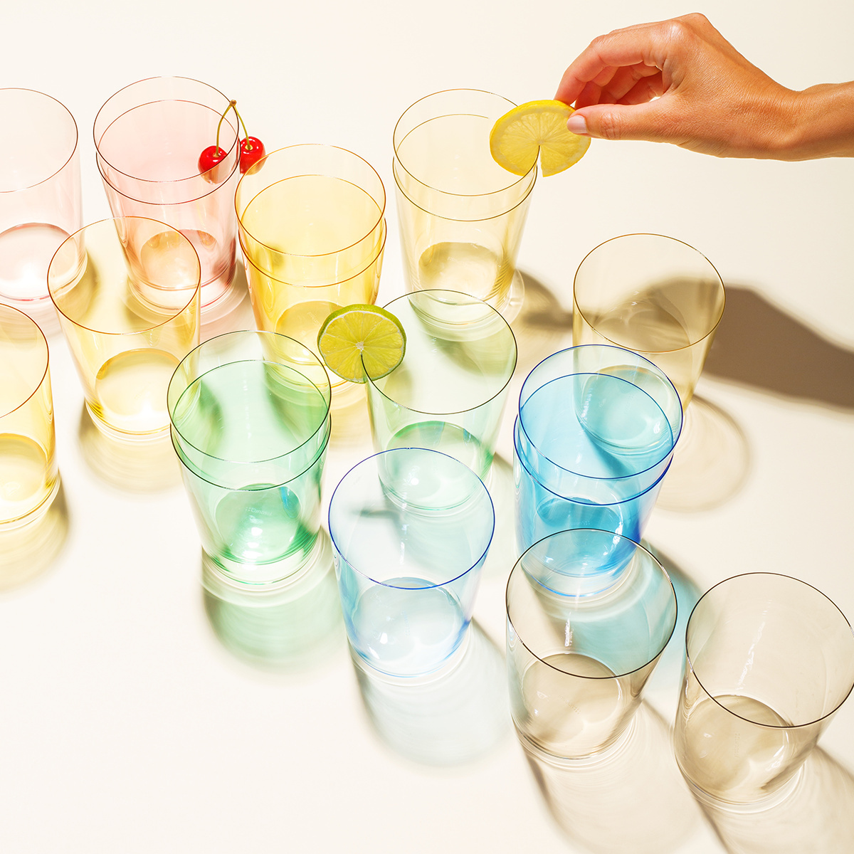 Ensemble de 6 verres à long drink en verre 21st Century Glas Lunasol Color Mix de 515 ml
