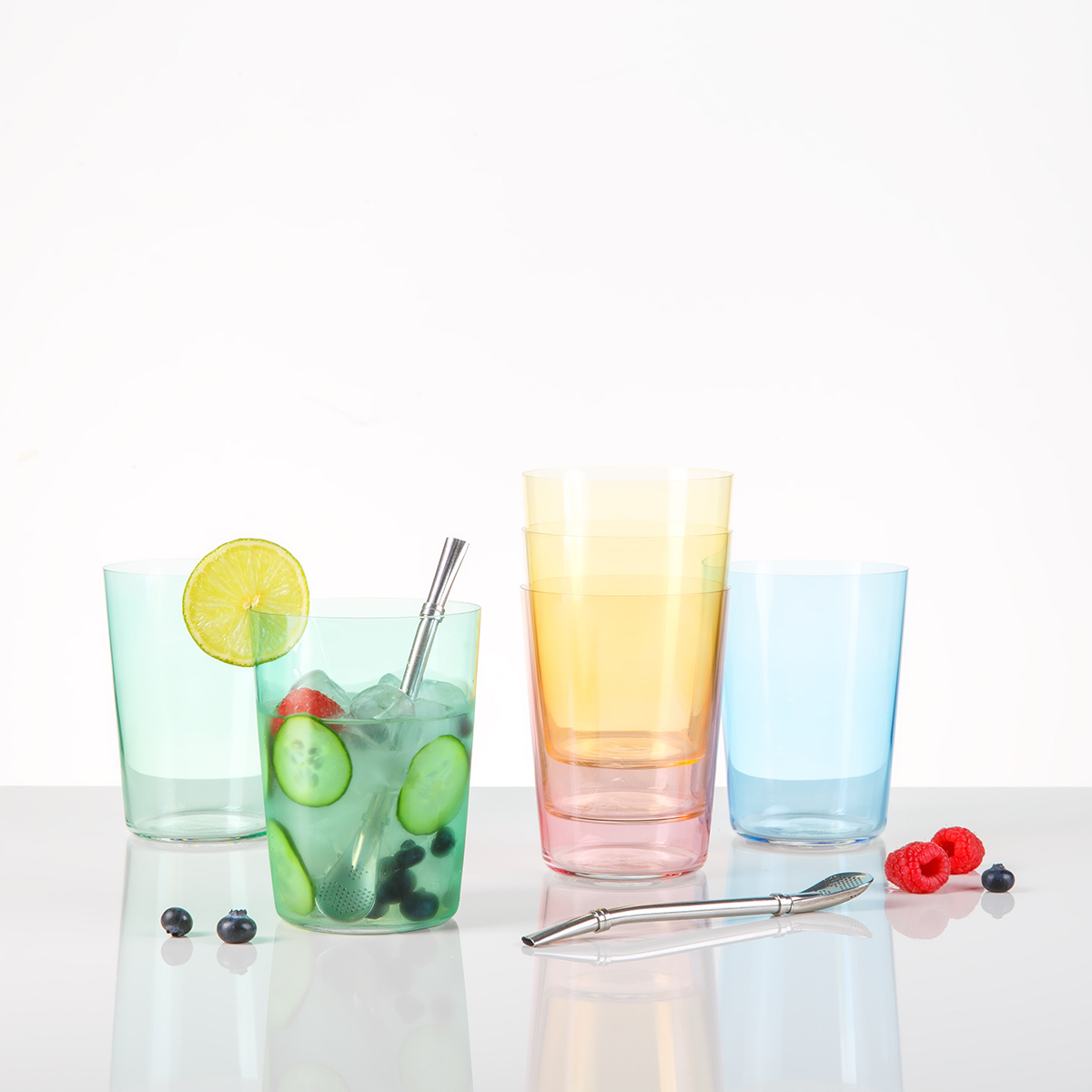 Longdrink 515 ml gris clair - 21st Century Glas Lunasol Color