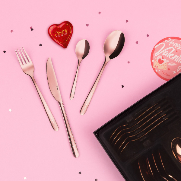 Set de couverts 24 pcs – Montreal PVD cuivre Laser Love