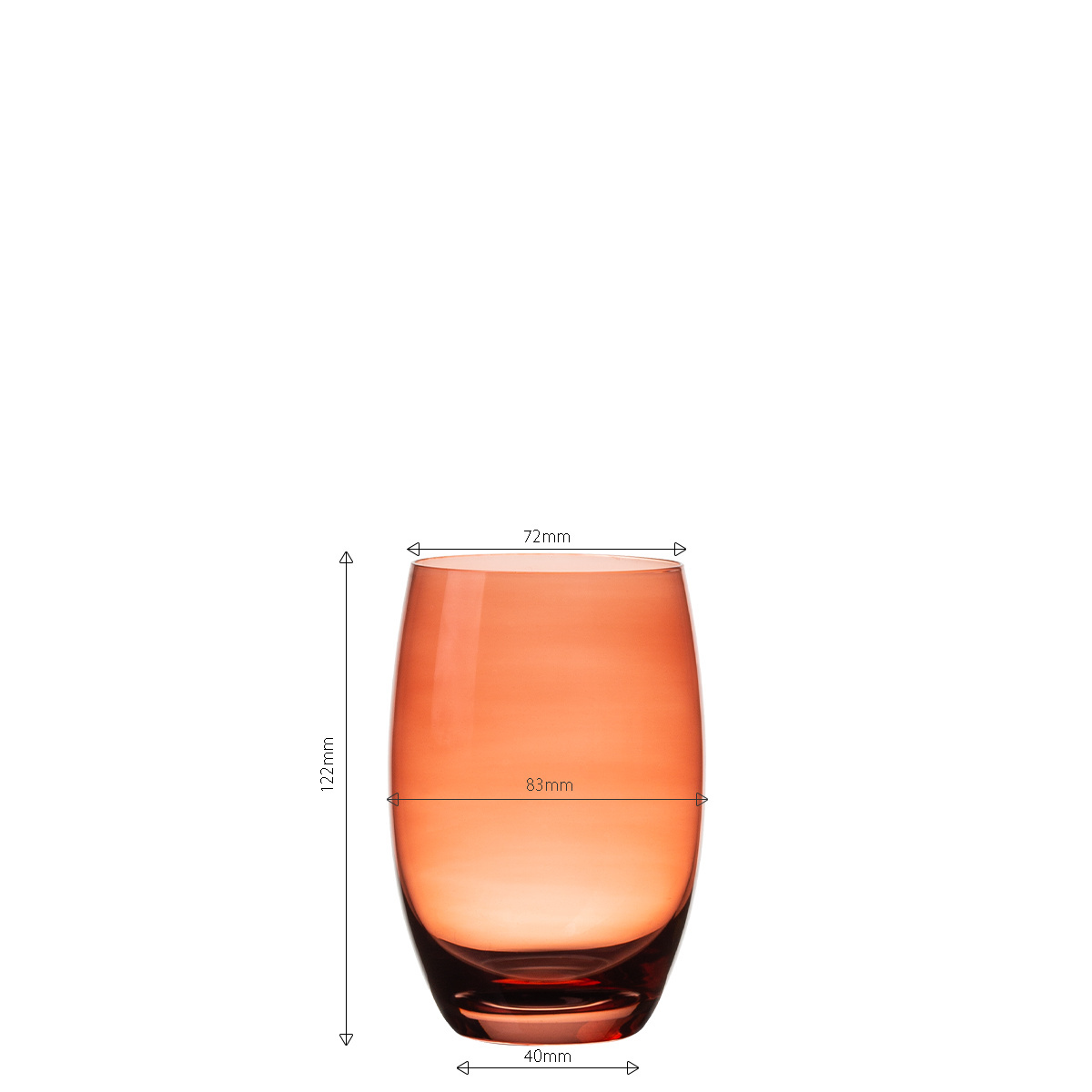 Verres Tumbler rouges 460 ml 6 pcs - Optima Glas Lunasol