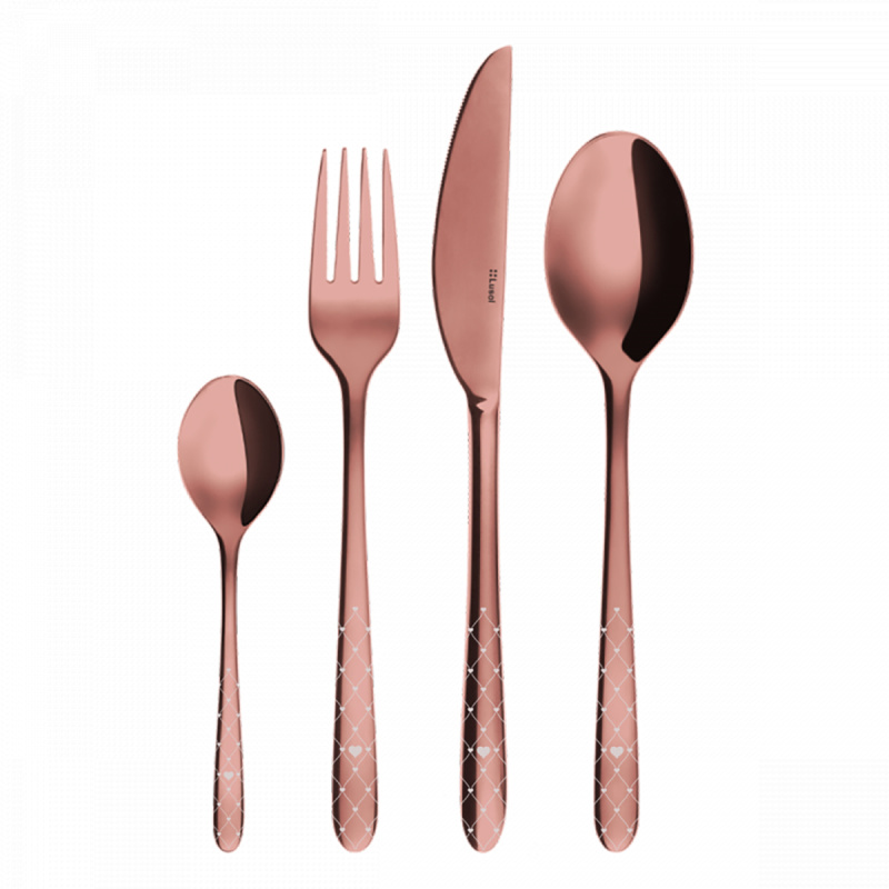 Set de couverts 24 pcs – Montreal PVD cuivre Laser Love