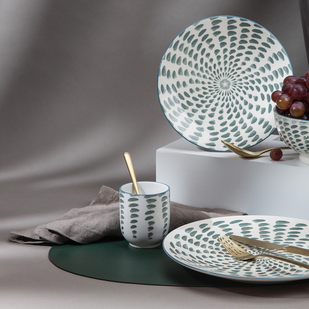 Serviettes en lin ardoise 50 x 50 cm 2 pcs - Gaya Ambiente