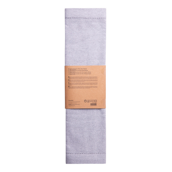 Chemin de table en coton gris clair 50 x 140 cm – Basic Ambiente
