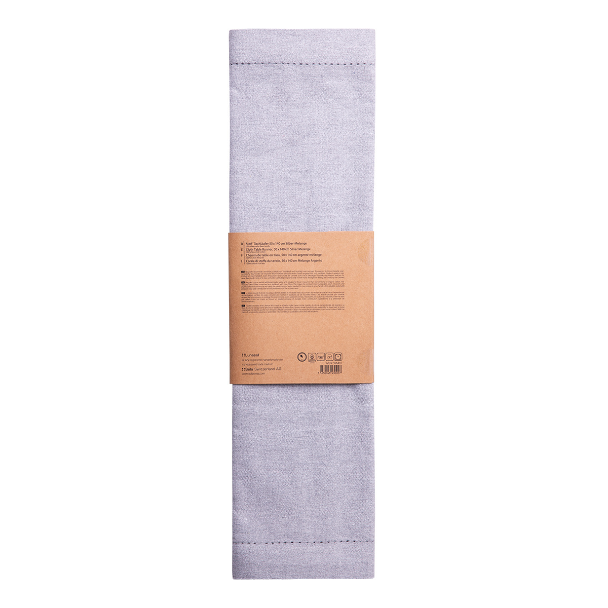 Chemin de table en coton gris clair 50 x 140 cm – Basic Ambiente