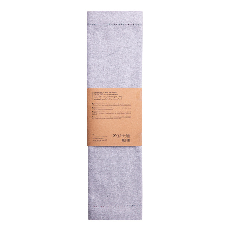 Chemin de table en coton gris clair 50 x 140 cm – Basic Ambiente