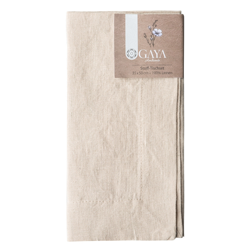 Set de table en lin couleur craie 35 x 50 cm - Gaya Ambiente