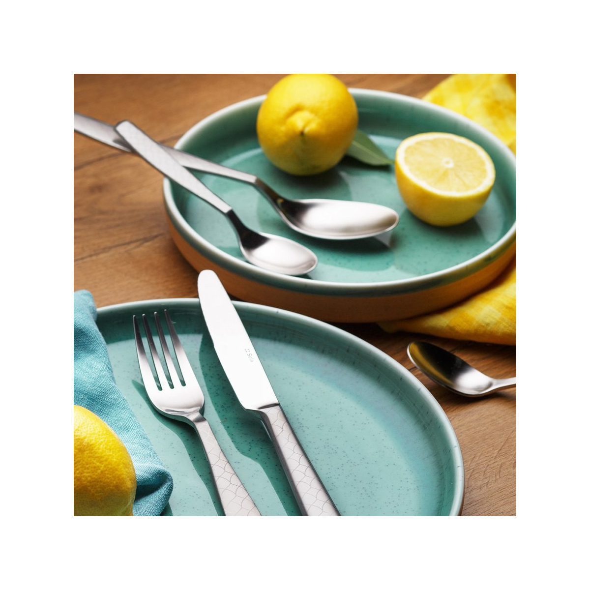 Assiette plate Gaya RGB Vintage bleue brillante 25 cm
