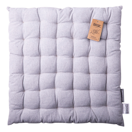 Coussin de chaise en coton gris clair 40 x 40 x 4 cm – Basic Ambiente