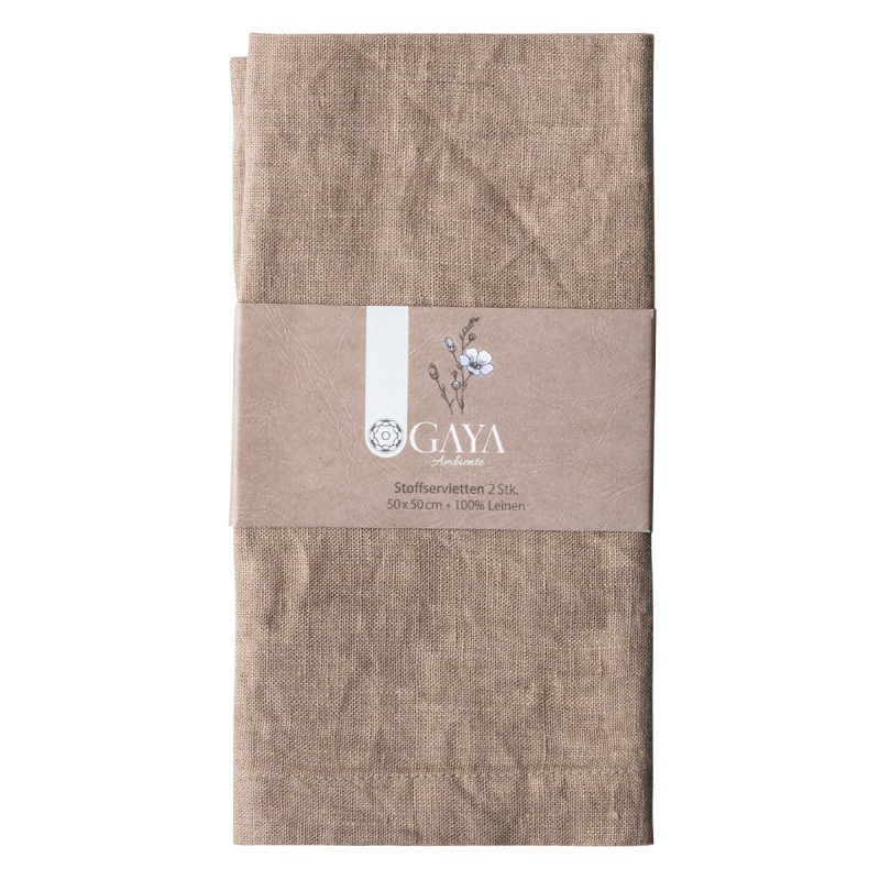Serviettes en lin bronze 50 x 50 cm 2 pcs - Gaya Ambiente