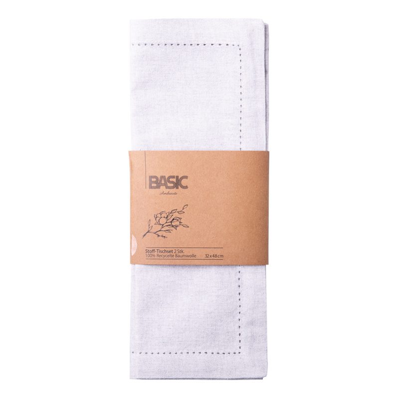 Set de table gris en coton 32 x 48 cm 2 pcs – Basic Ambiente